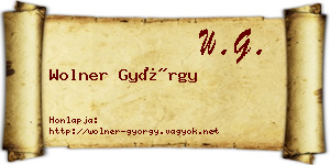 Wolner György névjegykártya