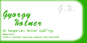 gyorgy wolner business card